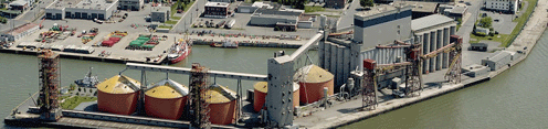 Vue aérienne du port de Sorel-Tracy